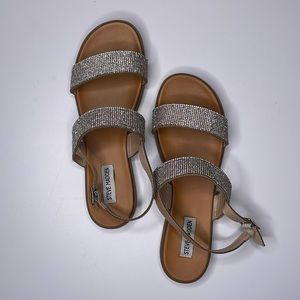 Steve Madden Rhinestone strap, flat sandals - Women’s size 10